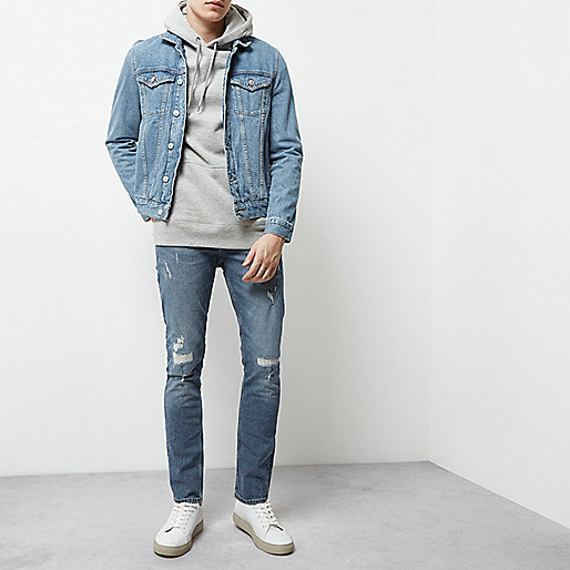 river island black fur jacket,Sale Dresses jacques-vertuk Mid blue wash ripped skinny Sid jeans Jeans Sale men