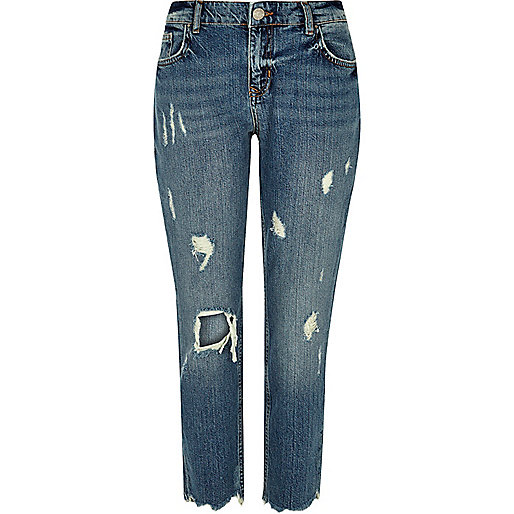 jacques-vertuk Authentic blue wash ripped slim fit jeans 690081 women Key Pieces