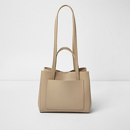 riverislandhandbags,jacques-vertuk Clothing South Africa Beige leather mini winged tote bag Shopper & Tote Bags Bags / Purses women