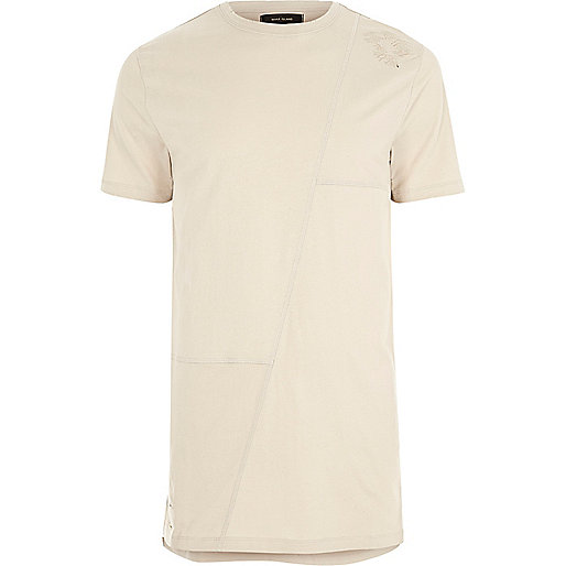 river island dot dress,jacques-vertuk Online Beige patchwork longline T-shirt men 299907