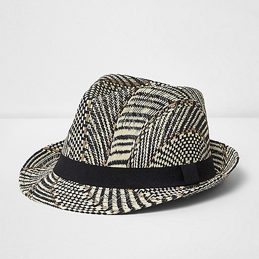 jacques-vertuk Beige straw trilby hat 299884 men Accessories Hats