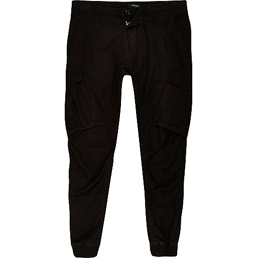 jacques-vertuk Big and Tall black cargo tapered joggers 299889 men Trousers