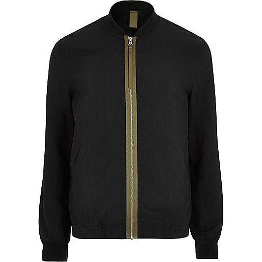 jacques-vertuk Big and Tall black contrast bomber jacket 299811 men Coats / Jackets Jackets