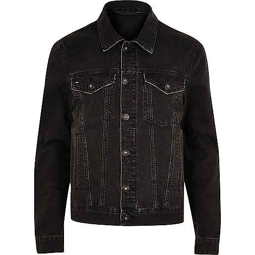 jacques-vertuk Big and Tall black distressed denim jacket 300435 men Coats / Jackets Jackets