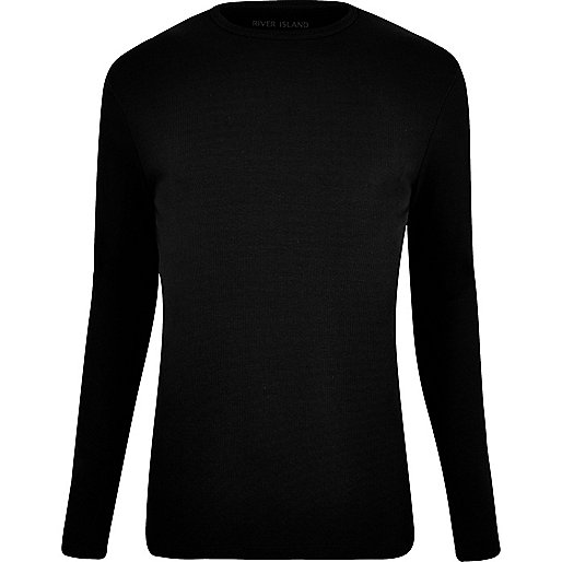 jacques-vertuk Big and Tall black long sleeve T-shirt 300148 men T-Shirts / Vests Long Sleeve T-Shirts