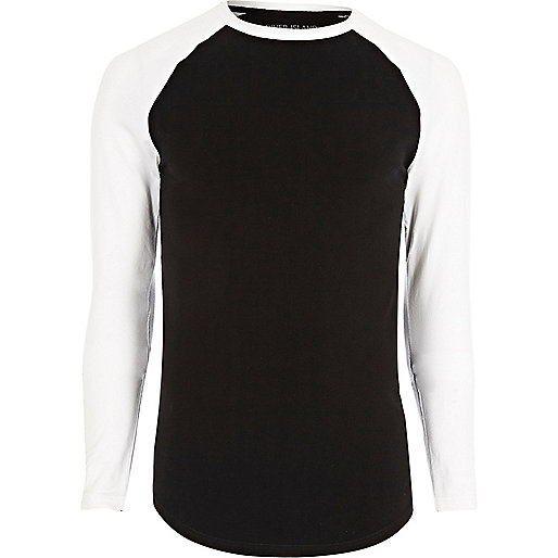 jacques-vertuk Big and Tall black raglan sleeve T-shirt 300214 men T-Shirts / Vests