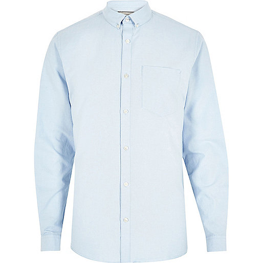 jacques-vertuk Big and Tall blue casual Oxford shirt 300108 men Shirts