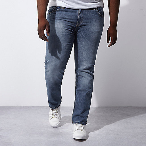 river island spray on jeans,jacques-vertuk Ireland Big and Tall blue Dean straight leg jeans men 300011