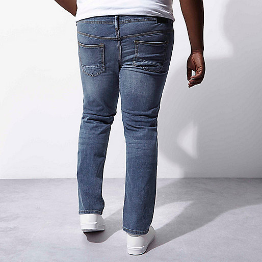 river island spray on jeans,jacques-vertuk Ireland Big and Tall blue Dean straight leg jeans men 300011