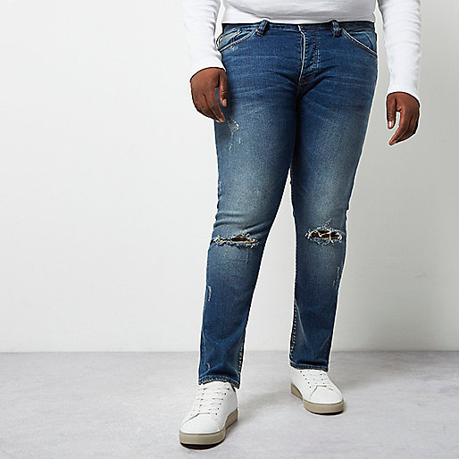 river island sale trainers,jacques-vertuk Ireland Big and Tall blue Dylan ripped slim fit jeans men 299830