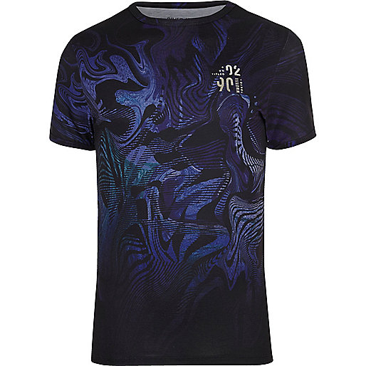 jacques-vertuk Big and Tall blue psychedelic T-shirt 302598 men T-Shirts / Vests T-shirts