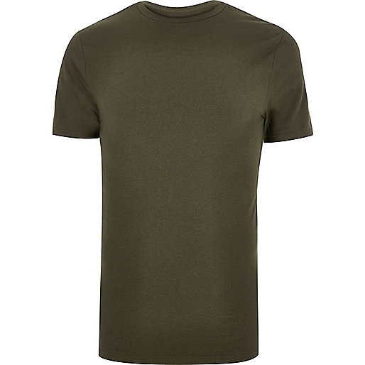 jacques-vertuk Big and Tall dark green muscle fit T-shirt 300159 men T-Shirts / Vests T-shirts