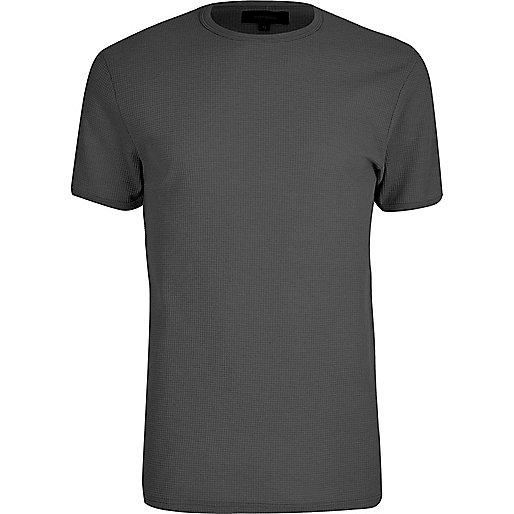 river island shoes outlet,jacques-vertuk London Big and Tall dark grey crew neck T-shirt men 300164