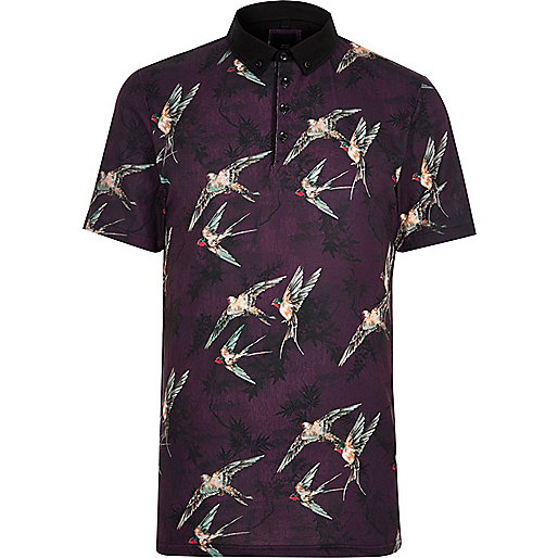 river island floral bag,jacques-vertuk Outlet Big and Tall dark red bird short sleeve shirt men 303133