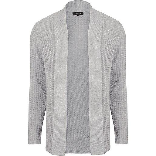 jacques-vertuk Big and Tall grey cable knit cardigan 302871 men Jumpers / Cardigans Cardigans