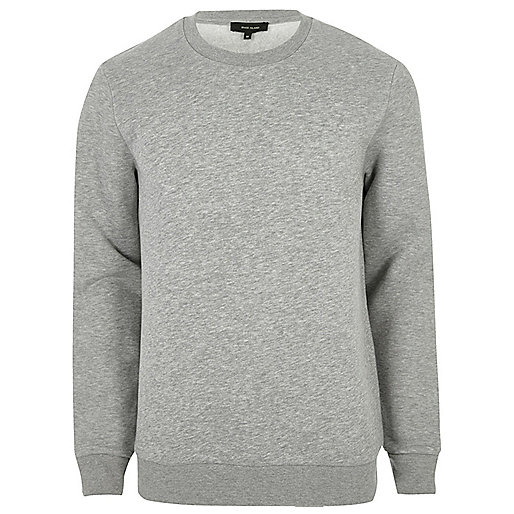 river island vip sale,jacques-vertuk Online Big and Tall grey marl crew neck sweatshirt men 300190