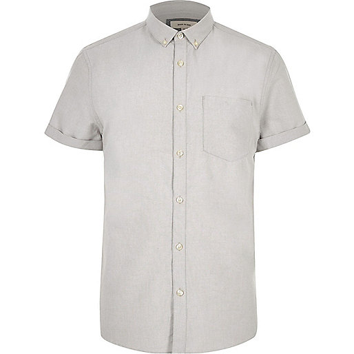 jacques-vertuk Big and Tall grey short sleeve Oxford shirt 299905 men Shirts