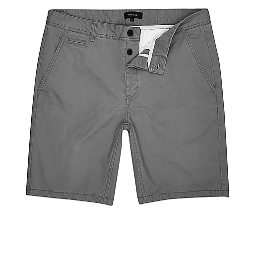 jacques-vertuk Big and Tall grey slim fit shorts 299892 men Shorts Smart Shorts