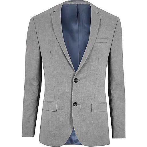 jacques-vertuk Big and Tall grey slim fit suit jacket 300979 men Suits Suit Jackets