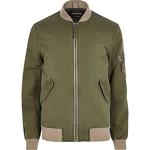 jacques-vertuk Big and Tall khaki green bomber jacket 299775 men Coats / Jackets