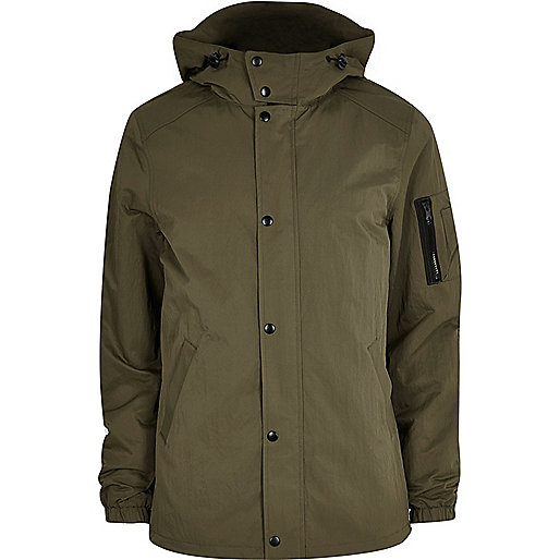 jacques-vertuk Big and Tall khaki green hooded jacket 299791 men Coats / Jackets Jackets