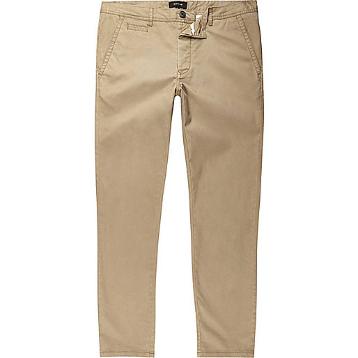 jacques-vertuk Big and Tall light brown skinny chinos 299887 men Trousers Chinos