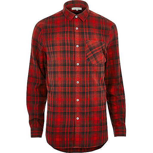 river island womens,jacques-vertuk Stores Big and Tall red check casual shirt men 299944