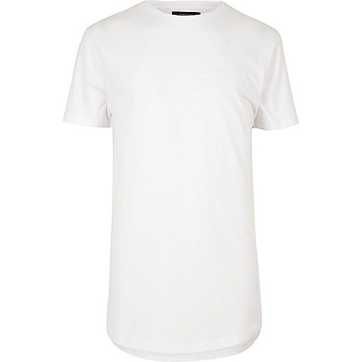 jacques-vertuk Big and Tall white curved hem T-shirt 300167 men T-Shirts / Vests T-shirts