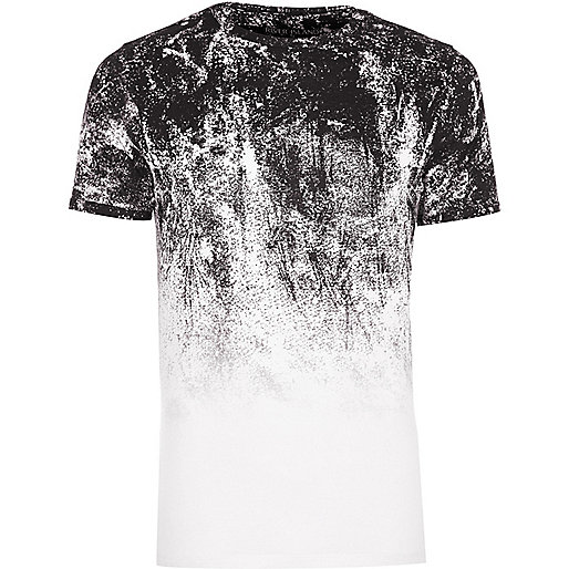 jacques-vertuk Big and Tall white glitch fade T-shirt 300898 men T-Shirts / Vests