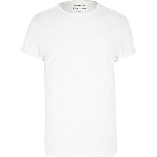 jacques-vertuk Big and Tall white roll sleeve T-shirt 300302 men T-Shirts / Vests T-shirts