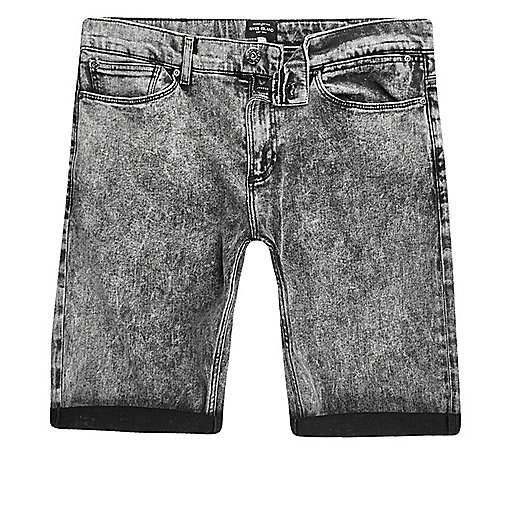 black small bag river island,jacques-vertuk Outlet Black acid wash skinny fit denim shorts men 301598