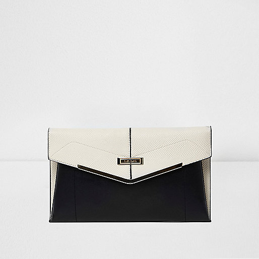 fake river island bags,jacques-vertuk Online Black and cream foldover envelope clutch bag women 699635