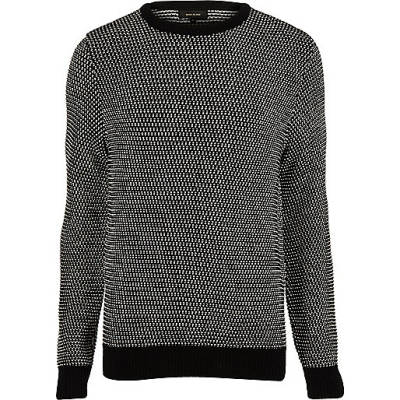 river island womens sandals,jacques-vertuk Online Black and white textured knit sweater men 292194