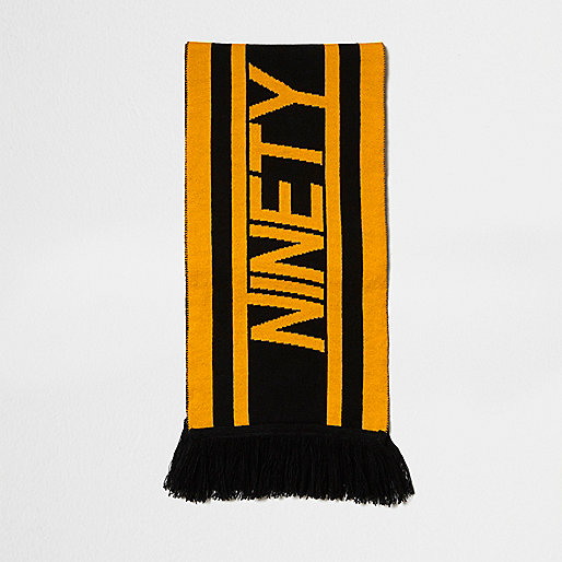 river island black knit dress,jacques-vertuk Australia Black and yellow 'ninety' football scarf Scarves / Gloves Accessories men