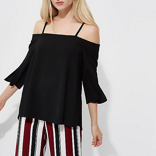 river island red velvet dress,jacques-vertuk Tops Sale Black bardot three quarter sleeve top Bardot / Cold Shoulder Tops Tops women