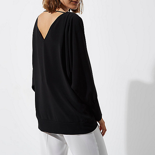 river island peach dress,jacques-vertuk Old Stock Dresses Black batwing V neck top Blouses Tops women