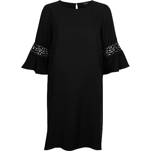 sequin river island,jacques-vertuk Shop Black bell sleeve swing dress women 697650