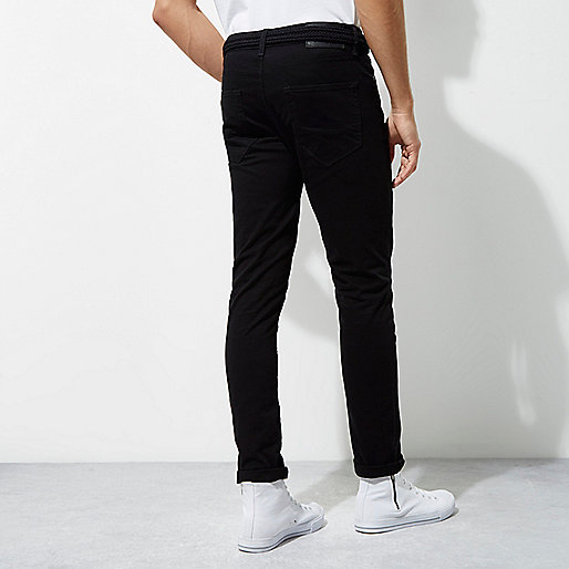 river island mens spray on skinny jeans,jacques-vertuk Stores Black belted skinny fit chino pants men 301064