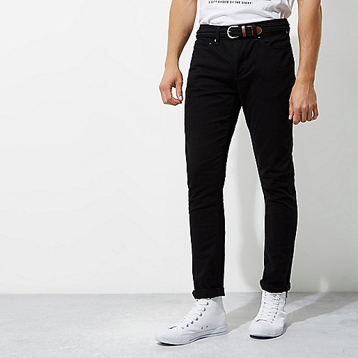 river island mens spray on skinny jeans,jacques-vertuk Stores Black belted skinny fit chino pants men 301064