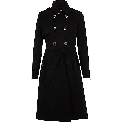 jacques-vertuk Black belted trench coat 702918 women Coats / Jackets Coats