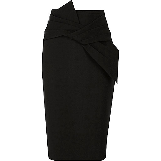 river island bridal shoes,jacques-vertuk Jean Dress Black bow detail pencil skirt Midi Skirts Skirts women