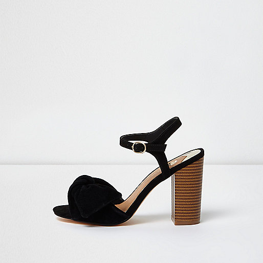 river island jeans sale mens,jacques-vertuk Outlet Uk Black bow front block heel sandals Sandals Shoes / Boots women