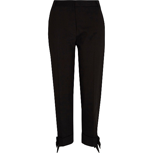 jacques-vertuk Black bow hem cigarette pants 707500 women Trousers Cigarette Trousers