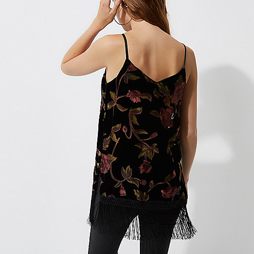 black suede bag river island,jacques-vertuk Ladies Jeans Uk Black burnout floral fringe hem cami top Cami / Sleeveless Tops Tops women