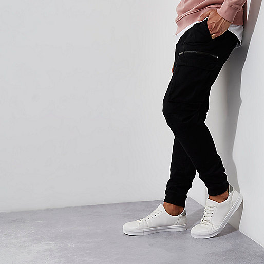 river island white coat,jacques-vertuk Stores Black cargo skinny fit pants Casual Pants Pants men