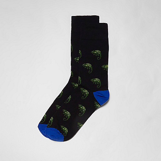 jacques-vertuk Black chameleon socks 301444 men Underwear Socks