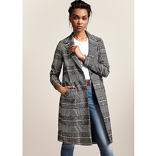 river island buckle ankle boots,The Shop jacques-vertuk Black check coat Coats Coats / Jackets women