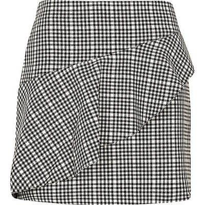 jacques-vertuk Black check frill mini skirt 708955 women Skirts Mini Skirts