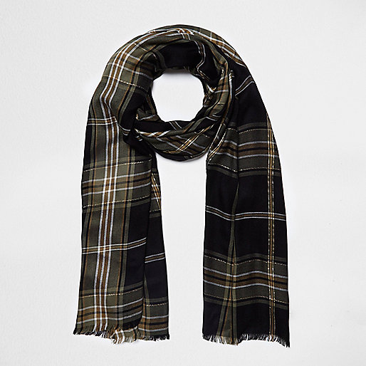 jacques-vertuk Black check lurex scarf 703444 women Accessories Scarves