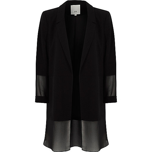 jacques-vertuk Black chiffon layer blazer 709592 women Coats / Jackets Blazers